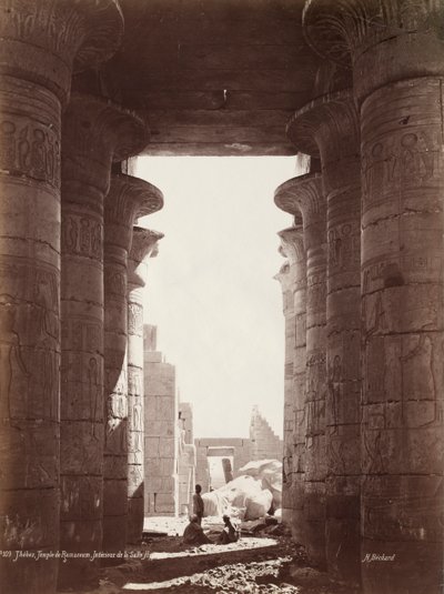 Tebe, Tempio del Ramesseum, Interno della Sala Ipostila da Henri Béchard
