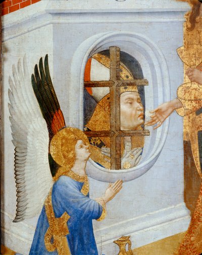 Altare di Saint Denis: Comunione e martirio ... da Henri Bellechose