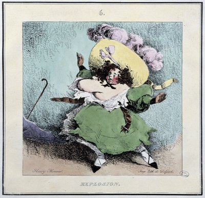 Esplosione di corsetto - in "Parisiennes" di Henri Monnier, ed. Delpech, Parigi da Henri Bonaventure Monnier
