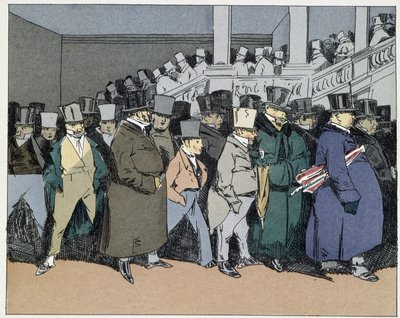 Quattro ore: gli impiegati se ne vanno, dimenticati fino al giorno successivo di qualsiasi questione burocratica - in "Mores administratives" di Henri Monnier da Henri Bonaventure Monnier