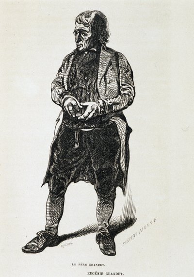 Il padre Grandet - in "Eugenia Grandet" di Balzac, ill. Henri Monnier, edizione originale del 1843 da Henri Bonaventure Monnier