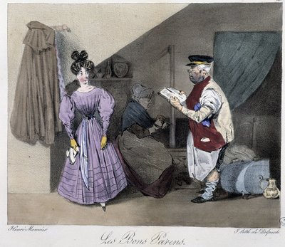 I buoni genitori - in "Esquisses parisiennes" di Henri Monnier, ed. Delpech, Parigi da Henri Bonaventure Monnier