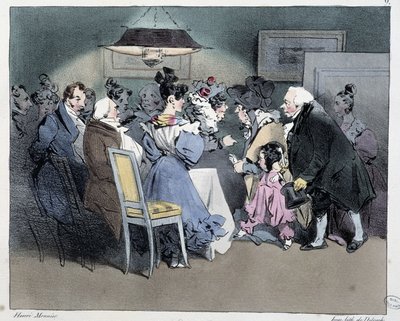 Les visites - in "Esquisses parisiennes" di Henri Monnier, ed. Delpech, Parigi da Henri Bonaventure Monnier