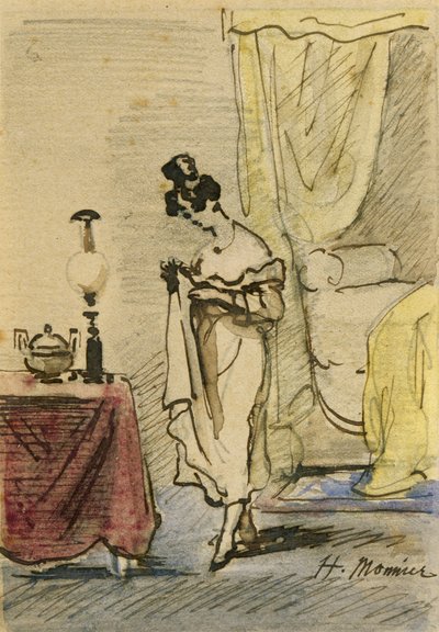 Giovane donna a casa da Henri Bonaventure Monnier