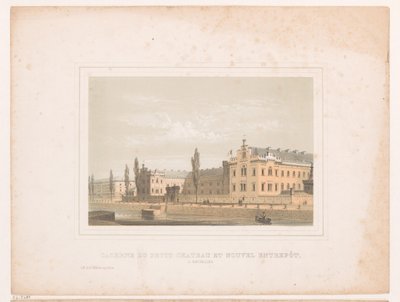 Veduta delle baracche del Klein Kasteeltje e del nuovo magazzino a Bruxelles (Caserne du petit chateau et nouvel entrepôt, a Bruxelles) da Henri Borremans (attributed to)