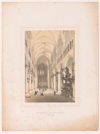 Interno della Cattedrale di San Michele e Santa Gudula a Bruxelles da Henri Borremans (attributed to)