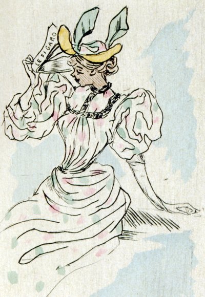 Una donna che tiene un giornale da Henri Boutet