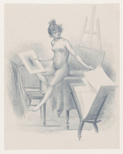 Modello nudo guarda stampe da Henri Boutet