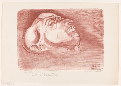 Figura sdraiata con occhi chiusi (serie: Waanzinnigen) da Henri Braakensiek (signed by artist)