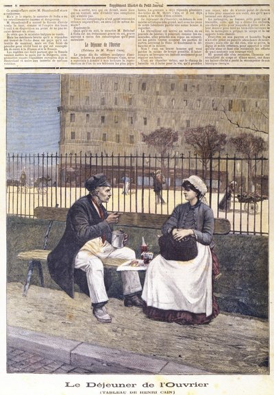 Il pranzo dei lavoratori, da Le Petit Journal, 1891 da Henri Cain