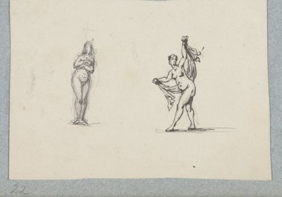 Due donne nude, la destra con un velo da Henri Cameré