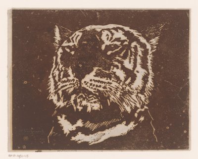 Tigre da Henri Charles Guérard (signed by artist)
