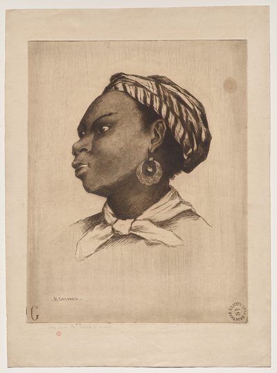 Una donna africana, dopo Eva Gonzalès da Henri Charles Guérard