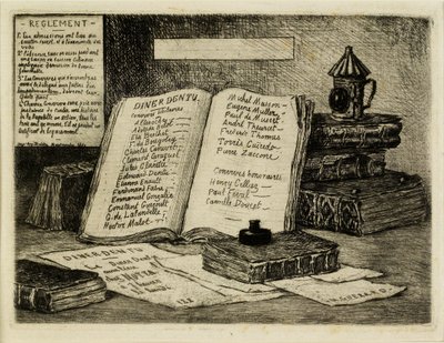 Libri e lanterna da Henri Charles Guérard