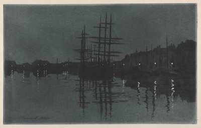 Effetto della Luna a Dieppe, c. 1885 da Henri Charles Guérard
