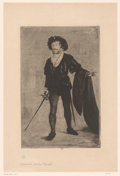 Ritratto di Jean-Baptiste Faure nel ruolo di Amleto da Henri Charles Guérard