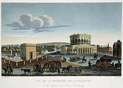 La barriera de la Villette, circa 1820 - in “Vues de Paris” da Henri Courvoisier Voisin