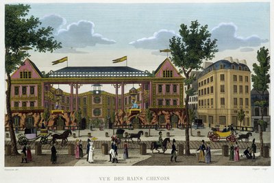 I bagni cinesi, circa 1820 in "Views of Paris" di Courvoisier 1827 da Henri Courvoisier Voisin