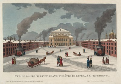 Il Teatro Imperiale Bolshoi Kamenny di San Pietroburgo da Henri Courvoisier Voisin