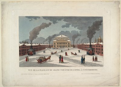 Il Teatro Imperiale Bolshoi Kamenny di San Pietroburgo, c. 1811 da Henri Courvoisier Voisin