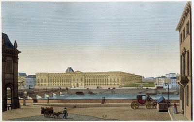Vista del Louvre e del Pont des Arts della Rive Gauche - in "Vues de Paris" di Courvoisier da Henri Courvoisier Voisin