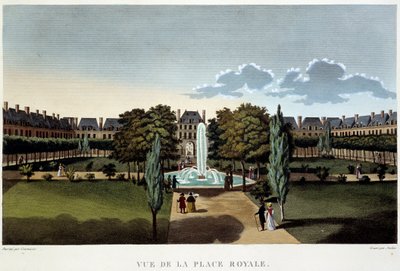 Vista della Place Royale (Place des Vosges) - Parigi di Courvoisier da Henri Courvoisier Voisin