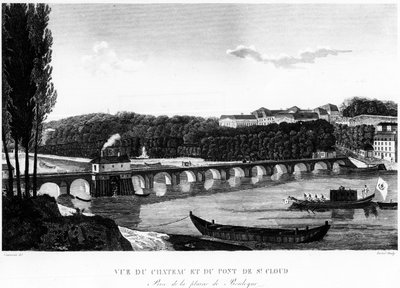 Veduta del castello e del ponte di Saint-Cloud da Henri Courvoisier Voisin