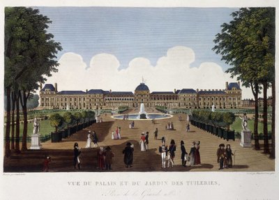 Veduta del palazzo e del giardino delle Tuileries - in “Vues de Paris” da Henri Courvoisier Voisin