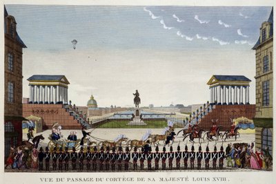 Vista del passaggio del corteo di Sua Maestà Luigi XVIII il 3 maggio da Henri Courvoisier Voisin