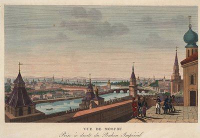 Veduta di Mosca dal balcone del palazzo imperiale, Russia da Henri Courvoisier Voisin