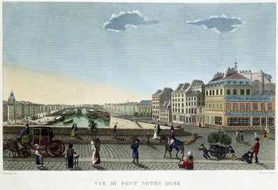 Vue du pont Notre-Dame - in Vues de Paris da Henri Courvoisier Voisin