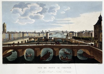 Vista del Pont au Change - in "Vues de Paris" di Courvoisier da Henri Courvoisier Voisin