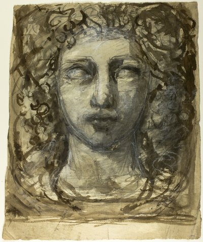 Studio di testa femminile (recto); Testa maschile classica (verso) da Henri Cros