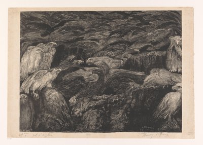 Gruppo di rapaci da Henri De Groux (signed by artist)