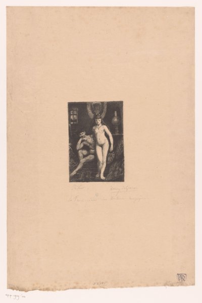Donna nuda in piedi e uomo nudo seduto da Henri De Groux (signed by artist)