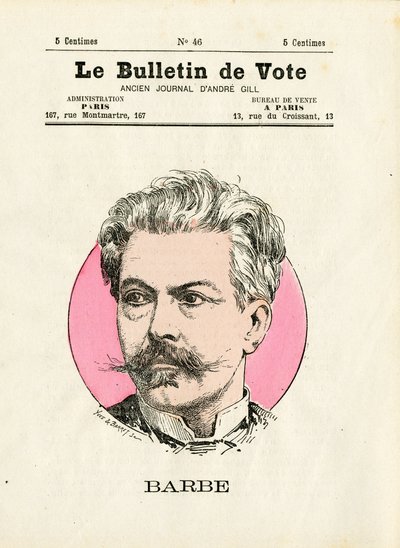 Ballot 2a serie, Satirico a colori: Barba - Illustrazione di Henri Demare (1846-1888) da Henri Demare