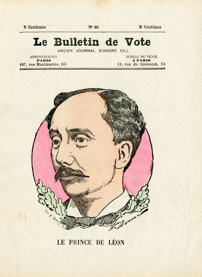 Ballot 2ª serie, Satirico a Colori: Principe di Leon - Illustrazione di Henri Demare (1846-1888) da Henri Demare