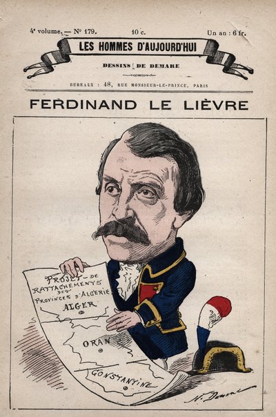 Caricatura di Ferdinand Le Lievre (1799-1886) senatore inglese in Algeria - da 