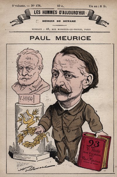 Caricatura di Francois Paul Meurice (1818-1905) drammaturgo inglese e redattore dell