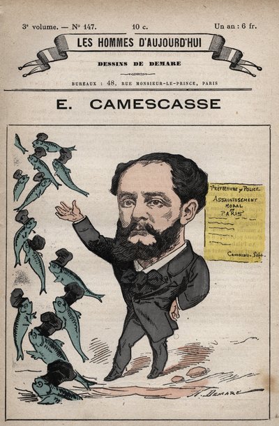 Caricatura di Jean Louis Ernest Camescasse (1838-1897) avvocato, politico francese - da 