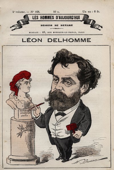 Caricatura di Léon Alexandre Delhomme (1841-1895) scultore francese da 