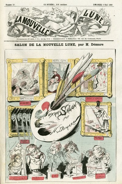 Illustrazione di Henri Demare (1846-1888) per la Copertina di La Nouvelle Lune da Henri Demare