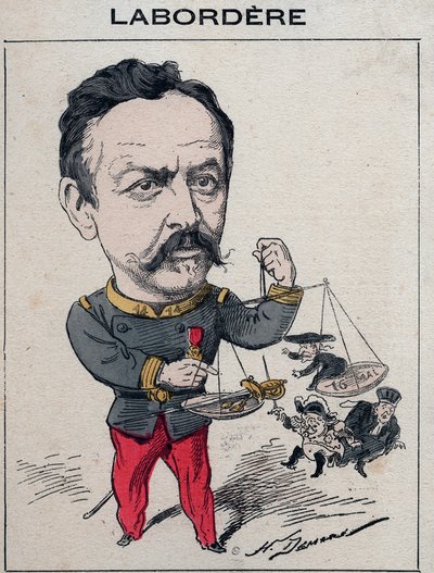 Jean Marie Arthur Labordere, militare francese, politico, senatore della Senna - Caricatura di Henri Demare in "Les Hommes d