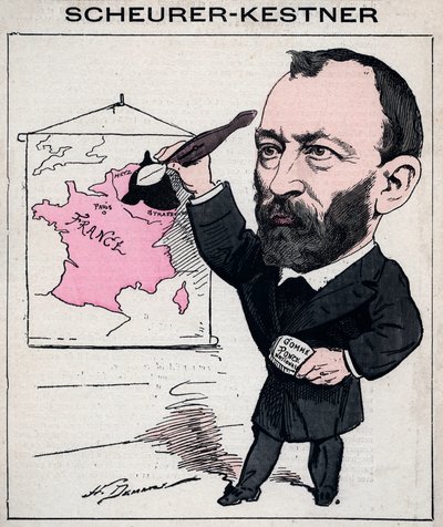 Ritratto di Auguste Scherer-Kestner (1833-1899) chimico, industriale e politico alsaziano - Caricatura di Henri Demare in "Les Hommes d