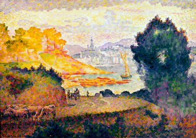 Una vista di Mentone, 1899-1900 da Henri Edmond Cross