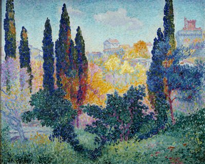 Les cypres à Cagnes da Henri Edmond Cross
