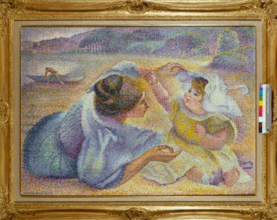 Madre che gioca con il suo bambino, c.1897 da Henri Edmond Cross