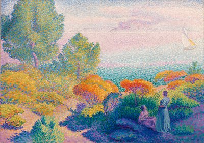 Due donne sulla riva, Mediterraneo da Henri Edmond Cross