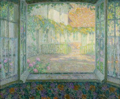 Cortile da una finestra da Henri Eugene Augustin Le Sidaner