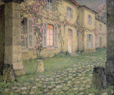 Casa con Rose al Crepuscolo, c.1928 da Henri Eugene Augustin Le Sidaner